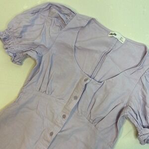 Eloide Linen Baby doll Style Dress, Light Purple, XS